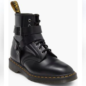 NEW Dr Martens Cristofor Leather Harness Lace Up Boots in Black Polished